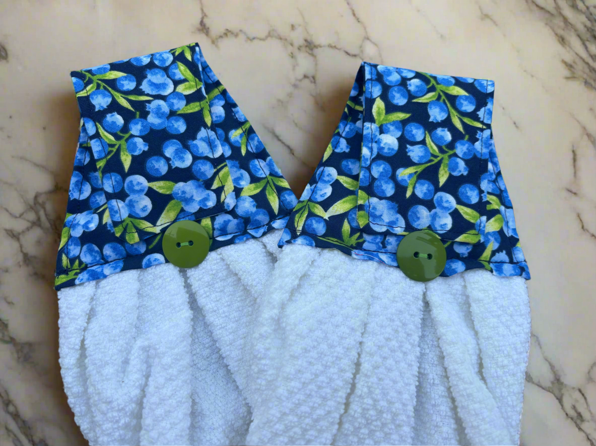 Hanging Kitchen Towel - blueberries