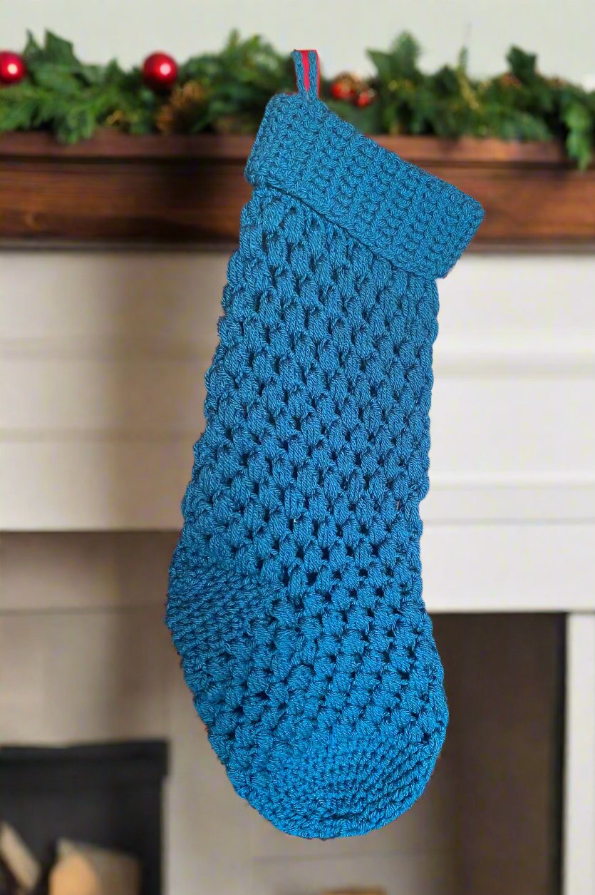 Christmas Stocking -Aqua blue
