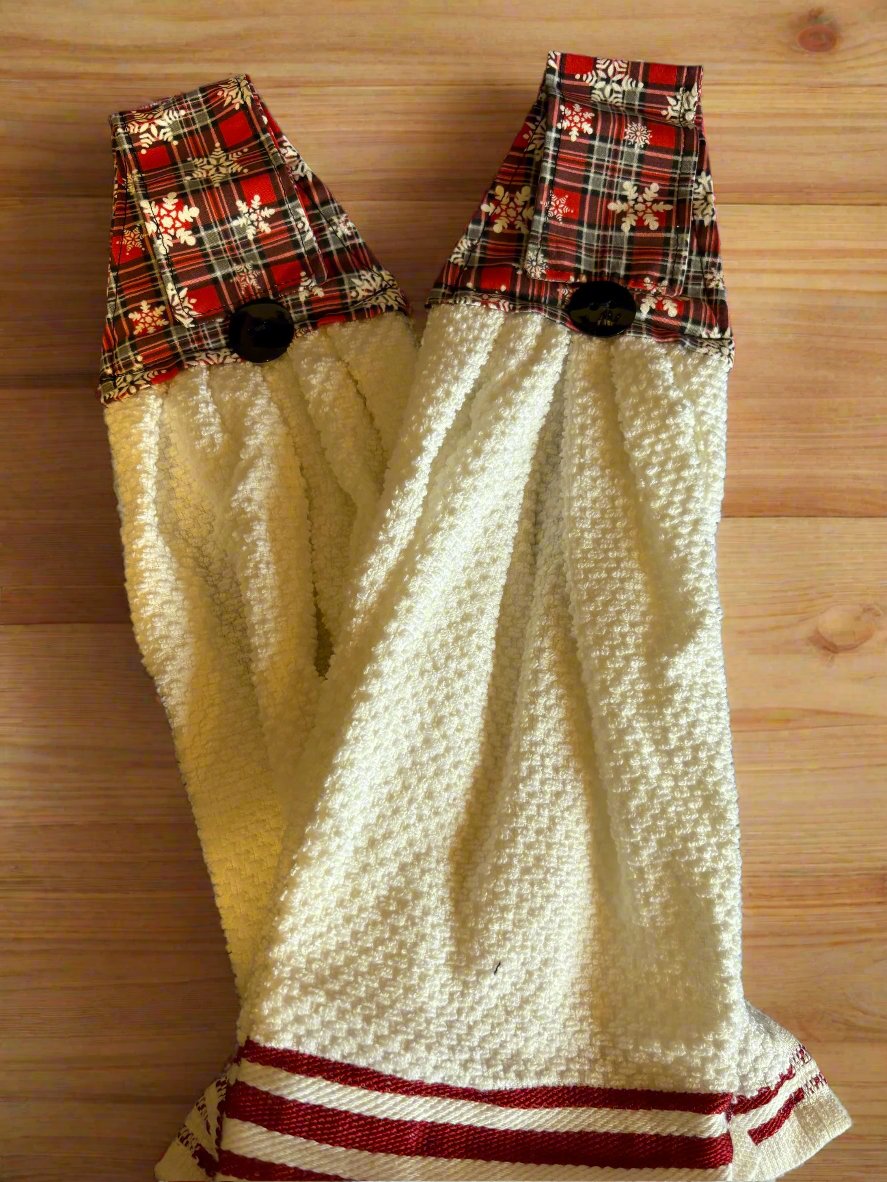 Kitchen Towels - Plaid Snowflake