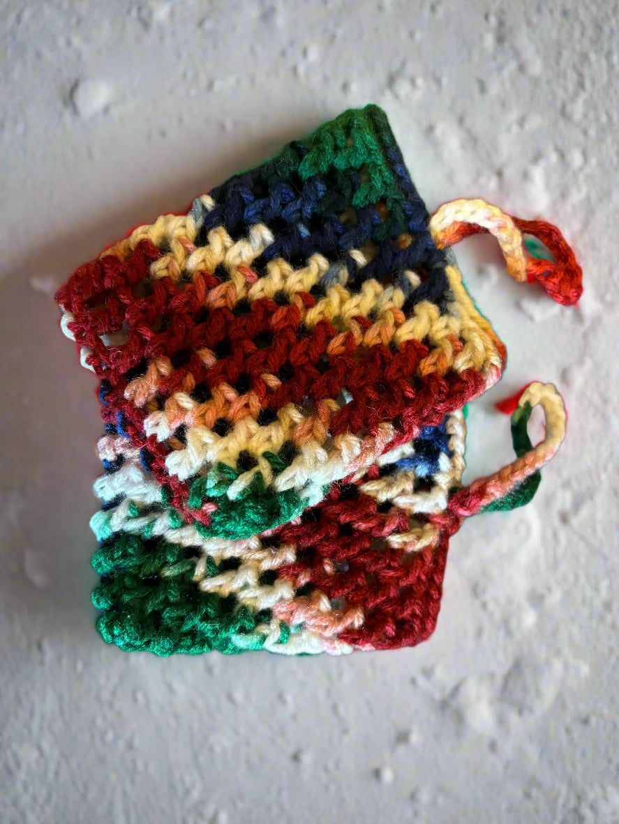 Handcrafted Bar Soap bag Set - Vintage Christmas