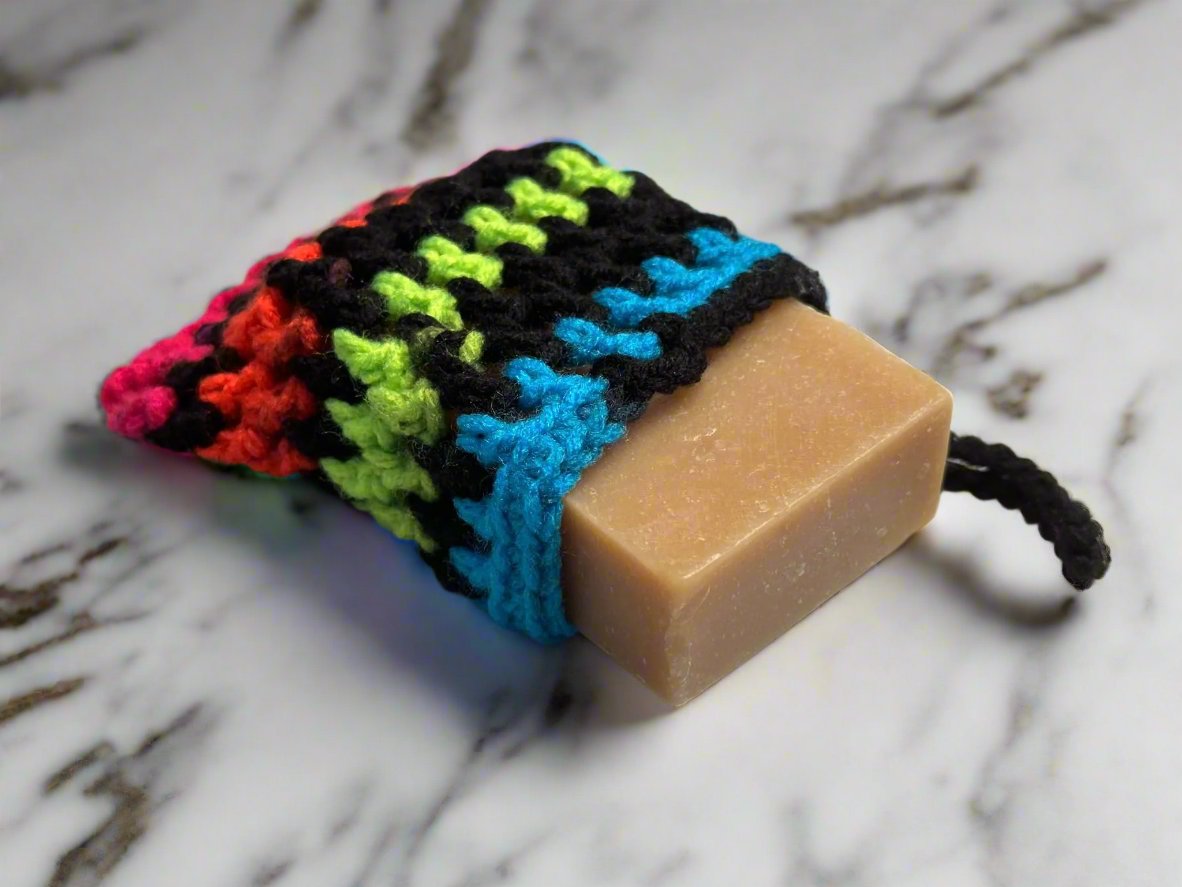 Handcrafted Bar Soap Bag Set - Neon