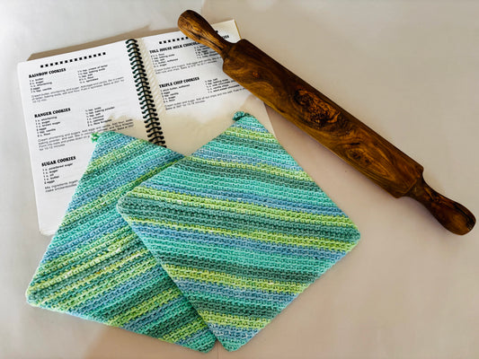 Handmade Pot Holder - country stripes