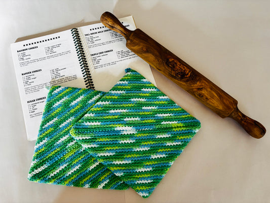Handmade Pot Holder - green Isle