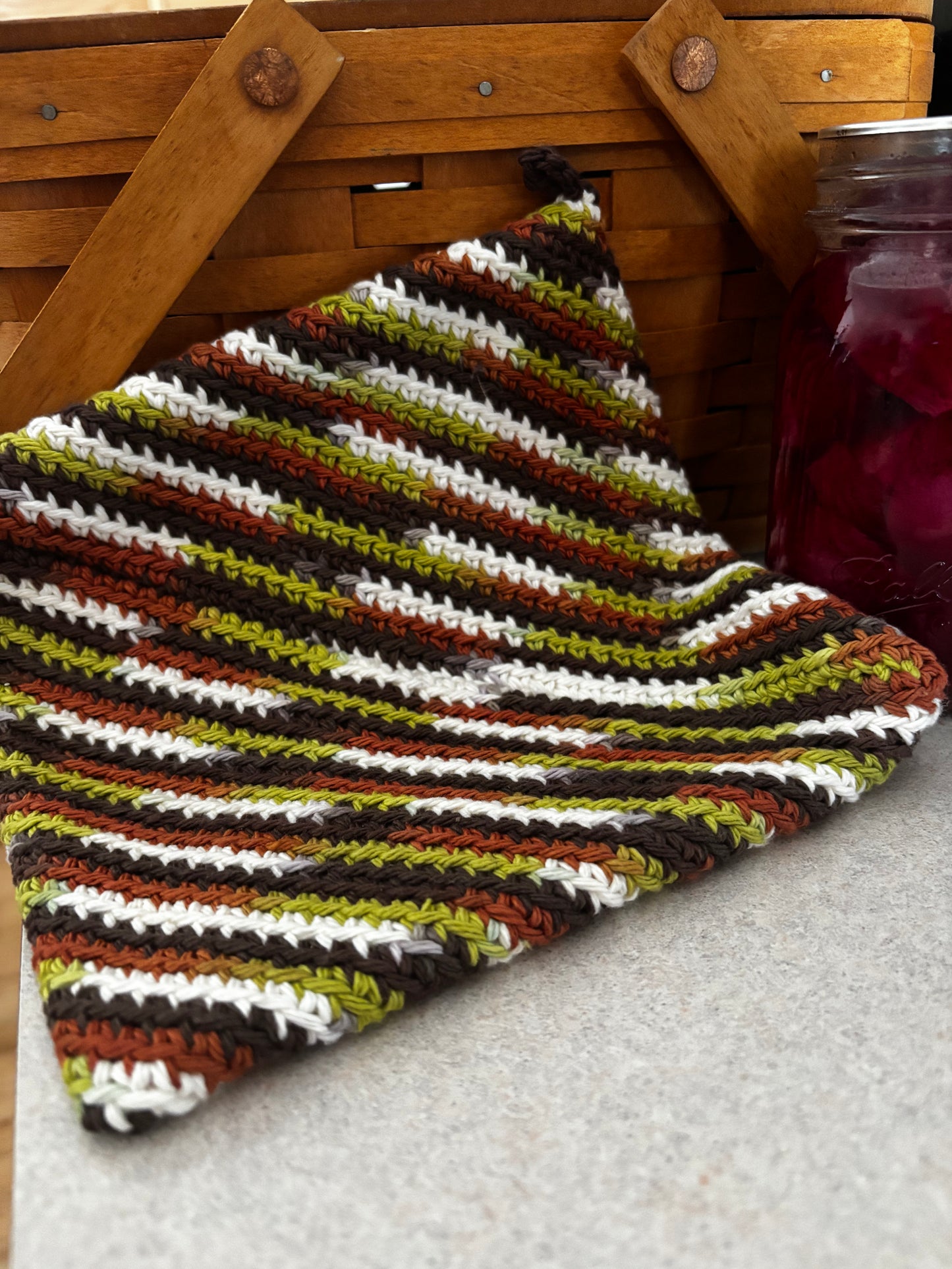 Handmade Pot Holder - 70s Kitchen