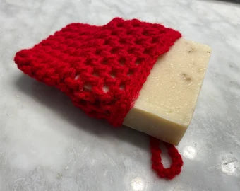 Handcrafted Soap Bag Set - Cherry Red