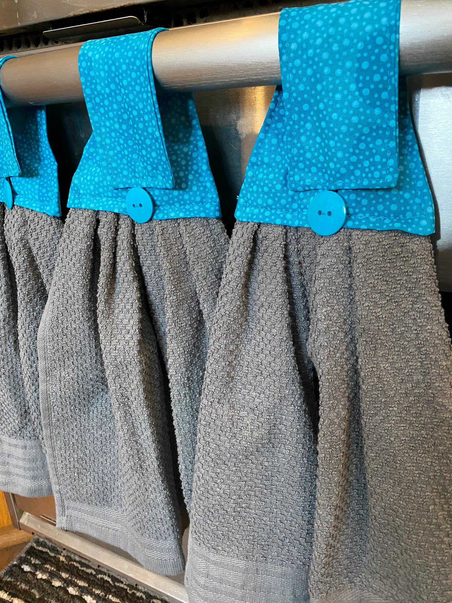 Hanging Kitchen Towels - Bubble blue