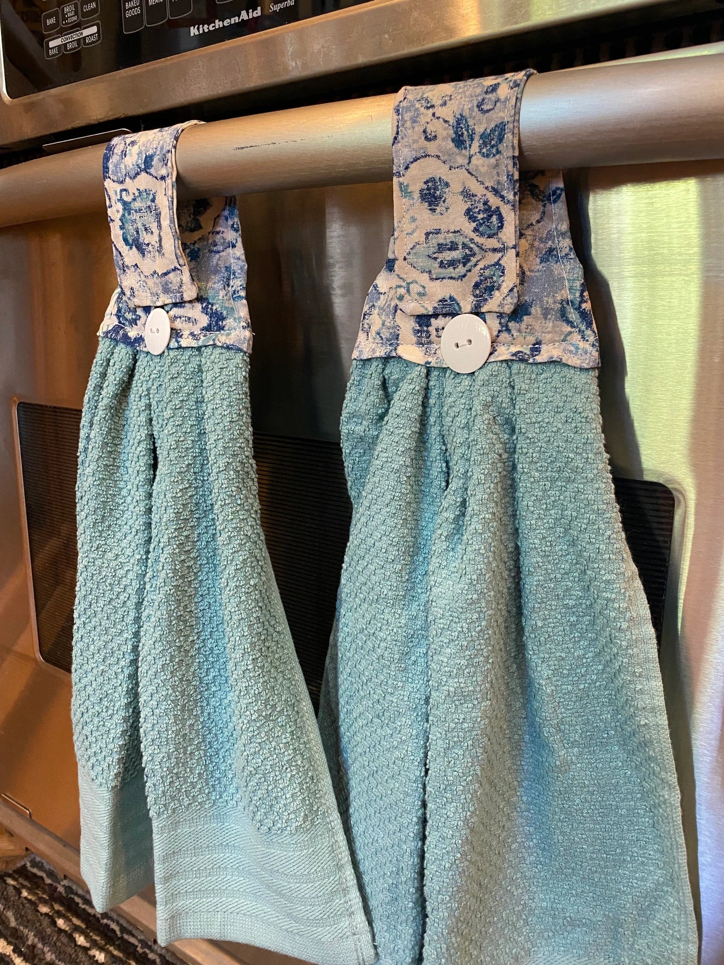 Hanging Kitchen Towel - Blue Medallion