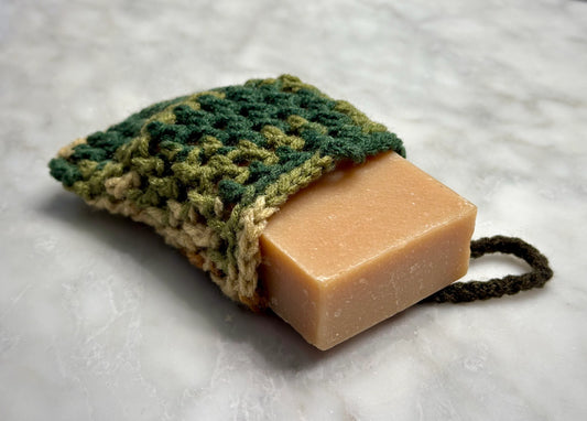 Handcrafted Soap Bag Set - Green Camo