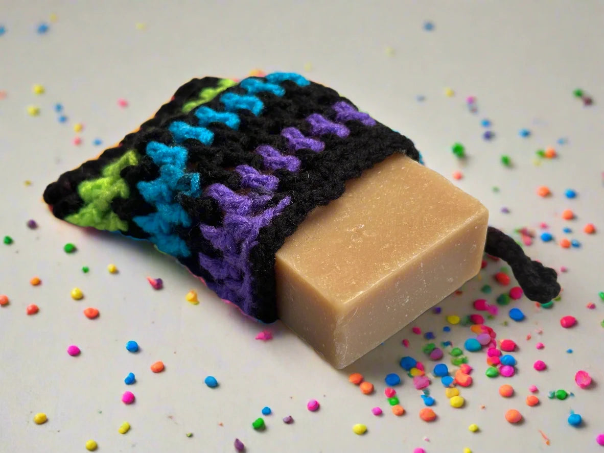 Handcrafted Bar Soap Bag Set - Neon