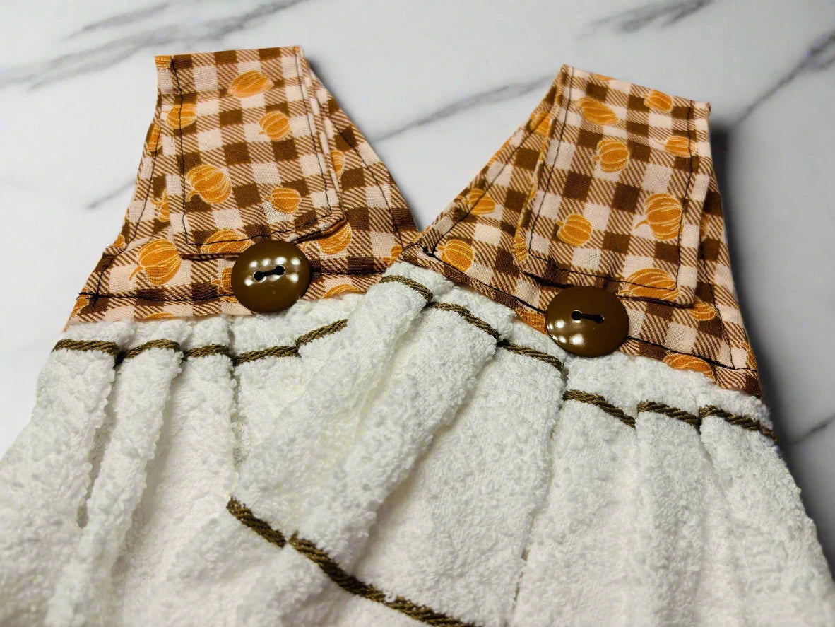 Hanging Kitchen Towels - Pumpkin Plaid