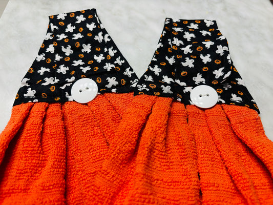 Hanging Kitchen Towel set 2 - Orange Ghosts