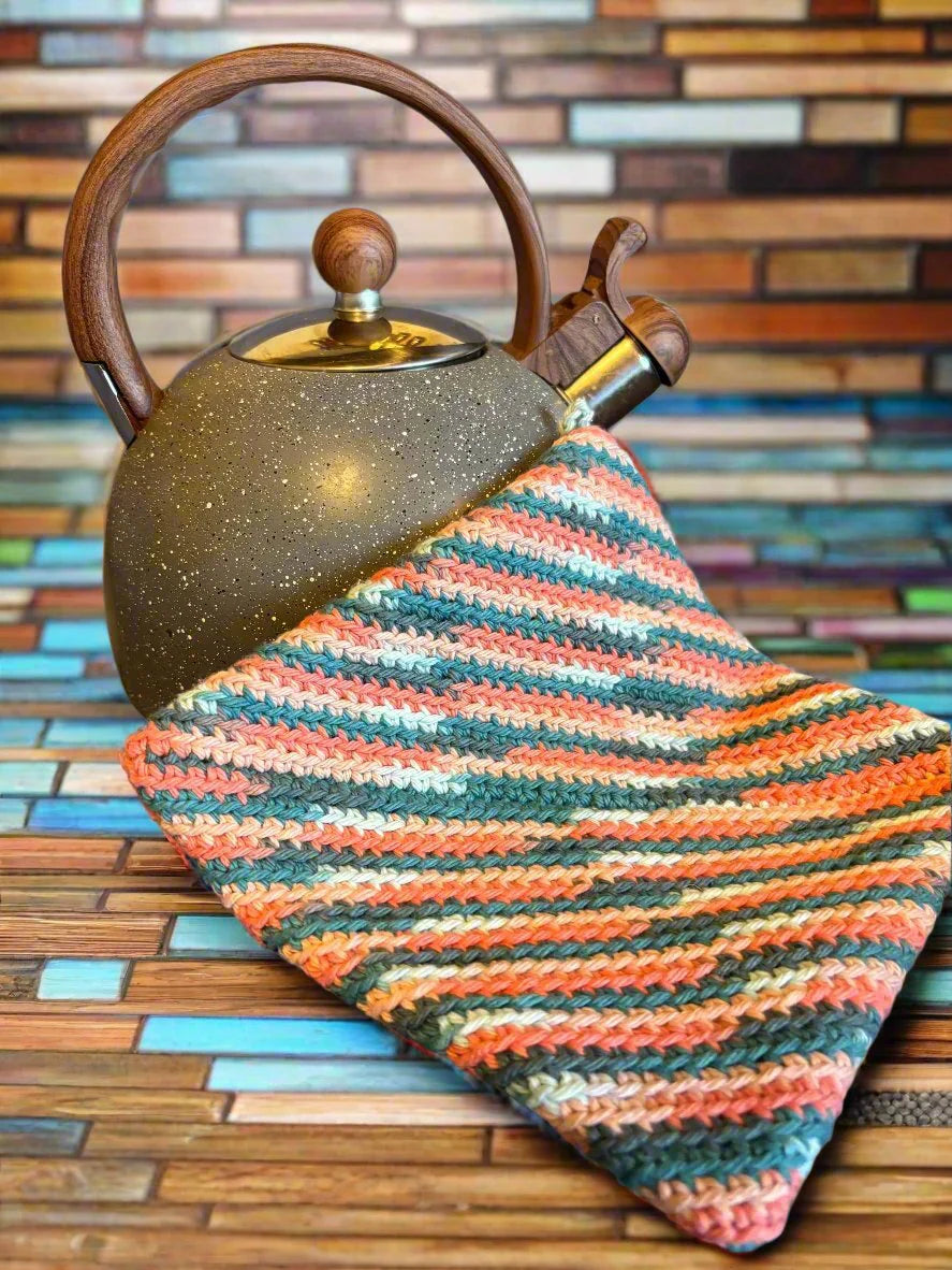 Handmade Pot Holder - Coral Sea Ombre